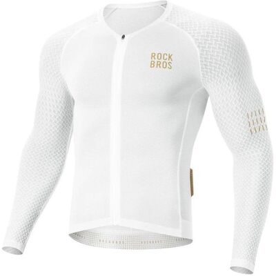 Rockbros, Velotrikot, Koszulka rowerowa YDCX008 Diamond z długim rękawem rozmiar XXXL - biała (3XL), Weiss, 3XL Rockbros, Velotrikot, Koszulka rowerowa YDCX008 Diamond z długim rękawem rozmiar XXXL - biała (3XL), Weiss, 3XL