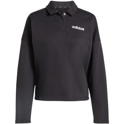 Adidas Damen, Sportshirt, Essentials Linear Polo Sweatshirt (M), Schwarz, M Adidas Damen, Sportshirt, Essentials Linear Polo Sweatshirt (M), Schwarz, M