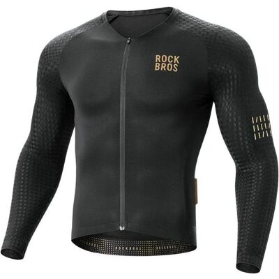 Rockbros, Herren, Velotrikot, Koszulka rowerowa YDCX008 Diamond z długim rękawem rozmiar XXXL - czarna (3XL), Schwarz, 3XL Rockbros, Herren, Velotrikot, Koszulka rowerowa YDCX008 Diamond z długim rękawem rozmiar XXXL - czarna (3XL), Schwarz, 3XL