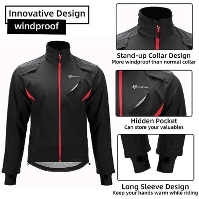 Rockbros, Unisex, Velojacke, winter cycling jacket black M (M), Schwarz, M Rockbros, Unisex, Velojacke, winter cycling jacket black M (M), Schwarz, M
