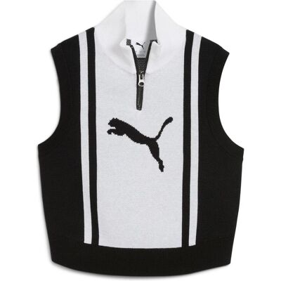 Puma Damen, Sportshirt, FUTURE..ARCHIVE Half-Zip Knitted Tank (XS), Schwarz, XS Puma Damen, Sportshirt, FUTURE..ARCHIVE Half-Zip Knitted Tank (XS), Schwarz, XS