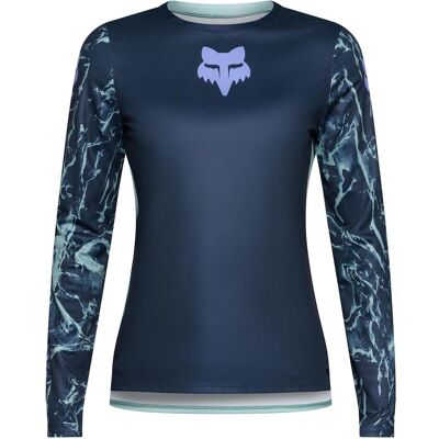 Fox, Damen, Velotrikot, W Ranger Ls Jersey Img Print (M), Blau, M Fox, Damen, Velotrikot, W Ranger Ls Jersey Img Print (M), Blau, M