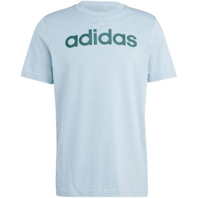 Adidas Herren, Sportshirt, Essentials Single Jersey T-Shirt mit linearer Logostickerei (M), Blau, M Adidas Herren, Sportshirt, Essentials Single Jersey T-Shirt mit linearer Logostickerei (M), Blau, M