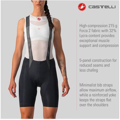 Castelli, Damen, Velohosen, Free Aero Rc W Bibshort (XS), Schwarz Castelli, Damen, Velohosen, Free Aero Rc W Bibshort (XS), Schwarz