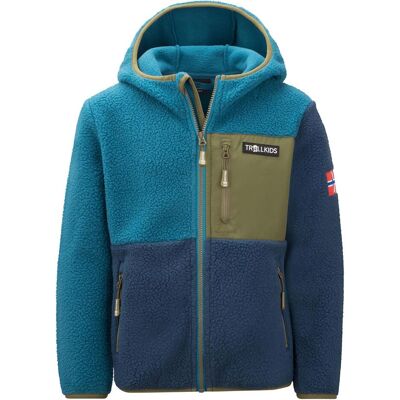 Trollkids, Unisex, Outdoorjacken, Kid's Aurlandsfjord Jacket (98), Blau, Grün, 98 Trollkids, Unisex, Outdoorjacken, Kid's Aurlandsfjord Jacket (98), Blau, Grün, 98