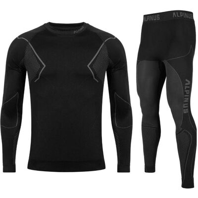 Alpinus, Herren, Funktionsunterhose, Thermoaktive Herrenunterwäsche Active Base Layer Set schwarz-grau GT43257 (S), Schwarz, S Alpinus, Herren, Funktionsunterhose, Thermoaktive Herrenunterwäsche Active Base Layer Set schwarz-grau GT43257 (S), Schwarz, S