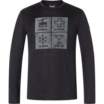 Super Natural, Herren, Funktionsshirt, SWISS LODGE Herren Langarmshirt schwarz (L), Grau, Schwarz Super Natural, Herren, Funktionsshirt, SWISS LODGE Herren Langarmshirt schwarz (L), Grau, Schwarz