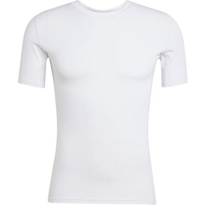 Adidas Herren, Sportshirt, Weisses Techfit-T-Shirt für Herren mit kurzen Ärmeln (L), Weiss, L Adidas Herren, Sportshirt, Weisses Techfit-T-Shirt für Herren mit kurzen Ärmeln (L), Weiss, L
