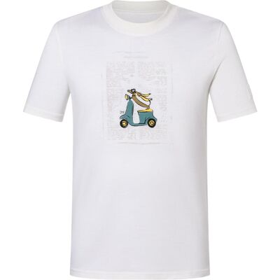 Super Natural, Herren, Shirts, Racing Dachshund Bio Jersey Tee, Mehrfarbig, Weiss, (L) Super Natural, Herren, Shirts, Racing Dachshund Bio Jersey Tee, Mehrfarbig, Weiss, (L)