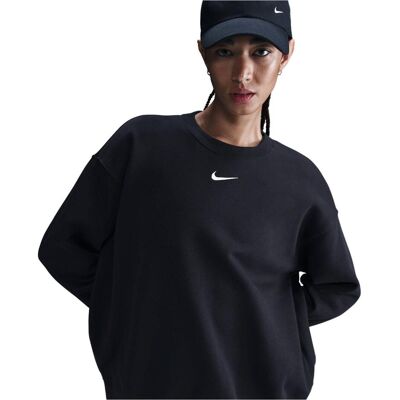 Nike, Damen, Sportshirt, Damen Sportswear Phoenix Fleece Sweatshirt (S), Weiss, Schwarz, S Nike, Damen, Sportshirt, Damen Sportswear Phoenix Fleece Sweatshirt (S), Weiss, Schwarz, S