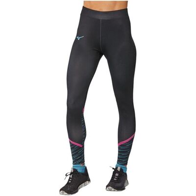 Mizuno, Damen, Tights, Leggings mit Grafik (L), Blau Mizuno, Damen, Tights, Leggings mit Grafik (L), Blau