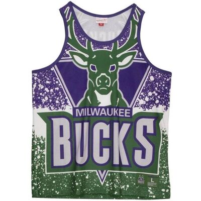 Mitchell & Ness, Herren, Shirts, NBA Milwaukee Bucks Men's Sleeveless Tank Top, Grün, (M) Mitchell & Ness, Herren, Shirts, NBA Milwaukee Bucks Men's Sleeveless Tank Top, Grün, (M)