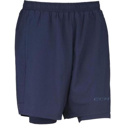 CCM, Herren, Sporthose, SWV3TA 2 in 1 Short (XL, Dunkelblau) (XL), Blau CCM, Herren, Sporthose, SWV3TA 2 in 1 Short (XL, Dunkelblau) (XL), Blau