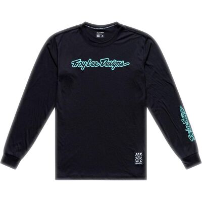 Troy Lee Designs, Herren, Velotrikot, Skyline Ride LS Tee, Signature, black/real teal, XL (XL), Schwarz, Türkis, XL Troy Lee Designs, Herren, Velotrikot, Skyline Ride LS Tee, Signature, black/real teal, XL (XL), Schwarz, Türkis, XL