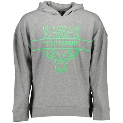 Plein Sport, Herren, Sportshirt, Grigio Cotton Men Sweatshirt (M), Grau, M Plein Sport, Herren, Sportshirt, Grigio Cotton Men Sweatshirt (M), Grau, M
