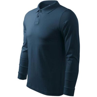 Malfini, Herren, Funktionsshirt, Single J. LS M MLI-21102 Navy Blue Polo Shirt (S), Blau, S Malfini, Herren, Funktionsshirt, Single J. LS M MLI-21102 Navy Blue Polo Shirt (S), Blau, S