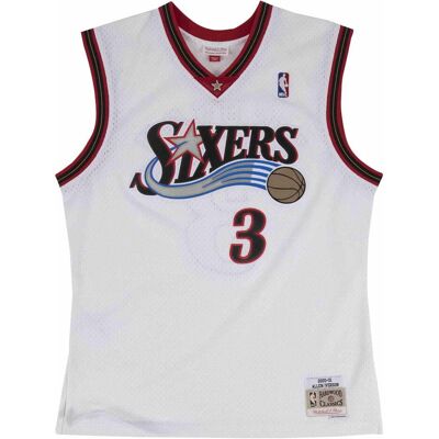 Mitchell & Ness, Herren, Sportshirt, Swingman Jersey Philadelphia 76Ers 200001 Allen Iverson (XXL), Weiss, XXL Mitchell & Ness, Herren, Sportshirt, Swingman Jersey Philadelphia 76Ers 200001 Allen Iverson (XXL), Weiss, XXL