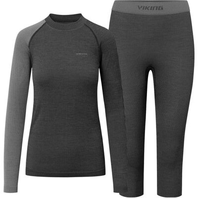 Viking Damen, Funktionsshirt, Mounti Damen-Unterwäsche-Set 3/4 Merino (XL), XL Viking Damen, Funktionsshirt, Mounti Damen-Unterwäsche-Set 3/4 Merino (XL), XL