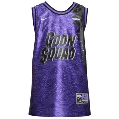 Nike, Jungen, Sportshirt, Space Jam Swingman LBJ Goon Squad Kids Basketball Jersey - DM2974-560 (L), Schwarz, Violett, L Nike, Jungen, Sportshirt, Space Jam Swingman LBJ Goon Squad Kids Basketball Jersey - DM2974-560 (L), Schwarz, Violett, L