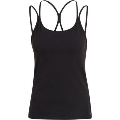 Adidas Damen, Sportshirt, Studio – Schmales Tanktop mit Riemchendesign auf der Rückseite (L), Schwarz, L Adidas Damen, Sportshirt, Studio – Schmales Tanktop mit Riemchendesign auf der Rückseite (L), Schwarz, L
