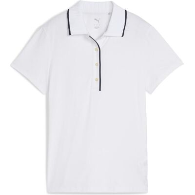 Puma Damen Cloudspun Bridges Kurzarm Golf Polo - Weiß Puma Damen Cloudspun Bridges Kurzarm Golf Polo - Weiß