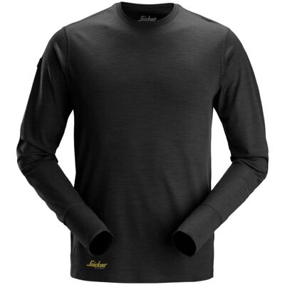 Snickers, Herren, Funktionsshirt, Langarm-Shirt aus Merinowolle 2451 (S), Schwarz, S Snickers, Herren, Funktionsshirt, Langarm-Shirt aus Merinowolle 2451 (S), Schwarz, S