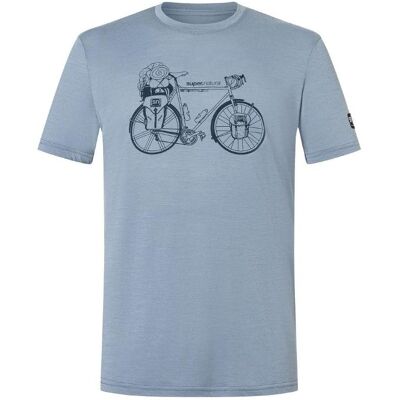 Super Natural, Herren, Sportshirt, Wander Wheel Tee (XL), Blau Super Natural, Herren, Sportshirt, Wander Wheel Tee (XL), Blau