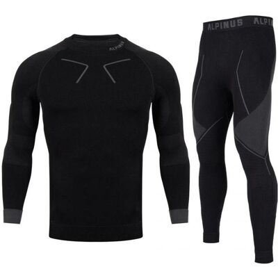 Alpinus, Herren, Funktionsshirt, Thermounterwäsche Tactical Base Layer Set schwarz und grau (S), Schwarz, Grau, S Alpinus, Herren, Funktionsshirt, Thermounterwäsche Tactical Base Layer Set schwarz und grau (S), Schwarz, Grau, S