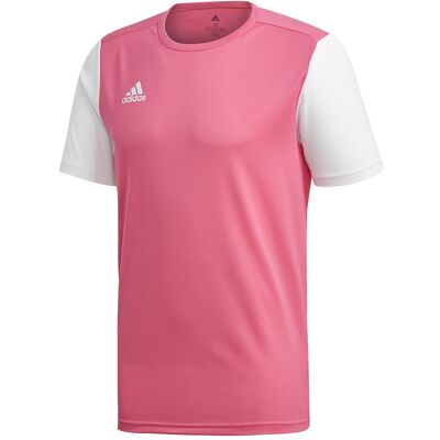Adidas Herren, Sportshirt, ESTRO 19 TRIKOT (164), Weiss, Pink, 164 Adidas Herren, Sportshirt, ESTRO 19 TRIKOT (164), Weiss, Pink, 164
