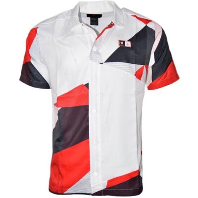 Air Jordan, Herren, Sportshirt, Quai 54 Printed Shooting Shirt White - DM0754-100 (M), Rot, Weiss, Schwarz, M Air Jordan, Herren, Sportshirt, Quai 54 Printed Shooting Shirt White - DM0754-100 (M), Rot, Weiss, Schwarz, M