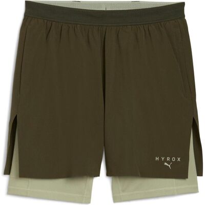 Puma Herren, Sporthose, M x HYROX 2in1 TRAIN SHORT (M), Grün Puma Herren, Sporthose, M x HYROX 2in1 TRAIN SHORT (M), Grün