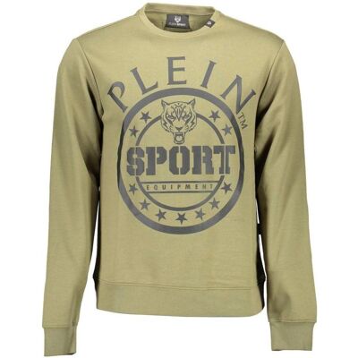 Plein Sport, Herren, Sportshirt, Verde Cotton Men Sweatshirt (M), Grün, M Plein Sport, Herren, Sportshirt, Verde Cotton Men Sweatshirt (M), Grün, M