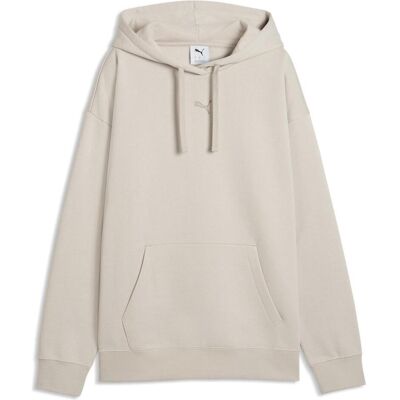 Puma Damen, Pullover, ESS Centered Cat Logo Relaxed Hoodie FL, Beige, Silber, (L) Puma Damen, Pullover, ESS Centered Cat Logo Relaxed Hoodie FL, Beige, Silber, (L)