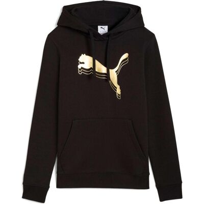 Puma Damen, Pullover, ESS METALLIC Hoodie FL, Schwarz, Gold, (XS) Puma Damen, Pullover, ESS METALLIC Hoodie FL, Schwarz, Gold, (XS)