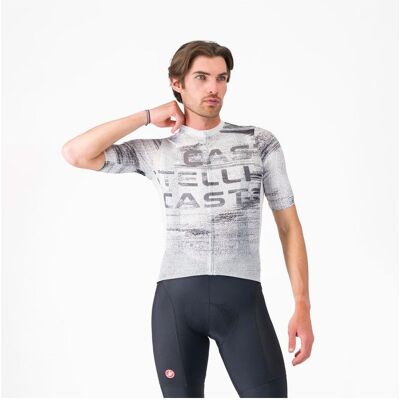 Castelli, Herren, Velotrikot, Stratus Logo Jersey (S), Grau, Weiss, S Castelli, Herren, Velotrikot, Stratus Logo Jersey (S), Grau, Weiss, S