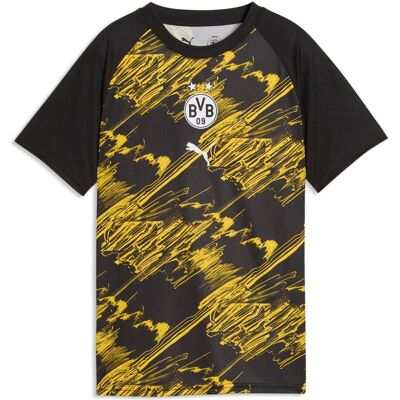 Puma Jungen, Fussballtrikot, BVB Warm Up Jersey Jr (128), Schwarz, Gelb, 128 Puma Jungen, Fussballtrikot, BVB Warm Up Jersey Jr (128), Schwarz, Gelb, 128