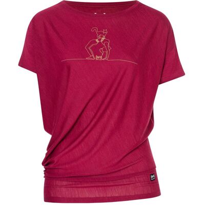 Super Natural, Damen, Sportshirt, Women's Cat Yoga Loose Tee (S), Rosa, Rot, S Super Natural, Damen, Sportshirt, Women's Cat Yoga Loose Tee (S), Rosa, Rot, S