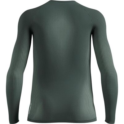 Odlo, Herren, Funktionsshirt, Performance Warm Base Layer Langarmshirt (L), Grau, Grün, Mehrfarbig, L Odlo, Herren, Funktionsshirt, Performance Warm Base Layer Langarmshirt (L), Grau, Grün, Mehrfarbig, L