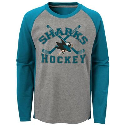 Outerstuff, Jungen, Sportshirt, Intent L/S Raglen JR Langes T-Shirt (JR XL, San Jose) (One Size), One Size Outerstuff, Jungen, Sportshirt, Intent L/S Raglen JR Langes T-Shirt (JR XL, San Jose) (One Size), One Size