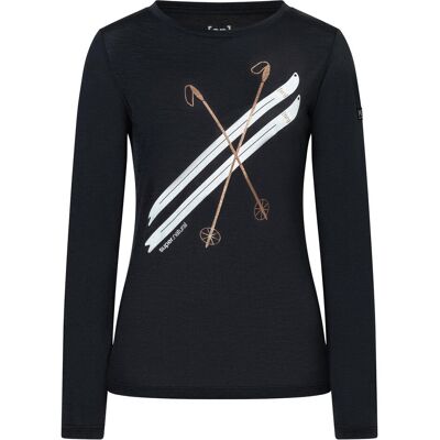 Super Natural, Damen, Funktionsshirt, Women's Kryssede Ski L/S (S), Schwarz, S Super Natural, Damen, Funktionsshirt, Women's Kryssede Ski L/S (S), Schwarz, S