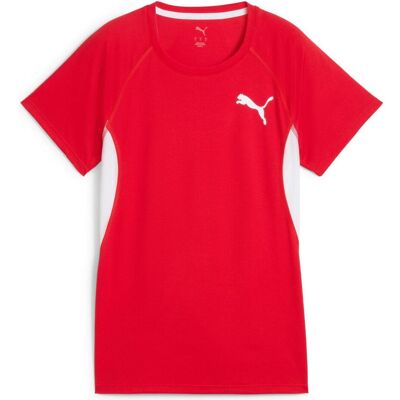 Puma Damen, Sportshirt, W CROSS THE LINE TEE 3.0 (S), Rot, S Puma Damen, Sportshirt, W CROSS THE LINE TEE 3.0 (S), Rot, S