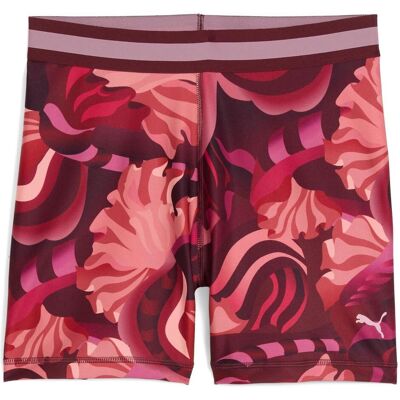 Puma Damen, Sporthose, W Strong Floral Ribbon Short Tight - Aop Hw 4" (M), Rot Puma Damen, Sporthose, W Strong Floral Ribbon Short Tight - Aop Hw 4" (M), Rot