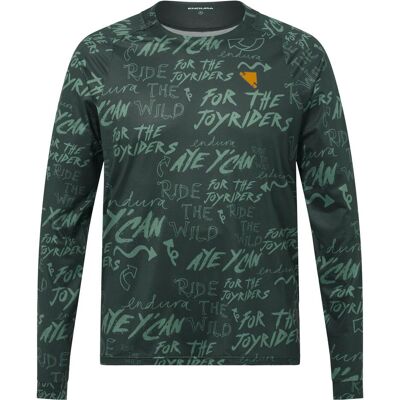 Endura, Herren, Velotrikot, Singletrack Print L/S Trikot (XL), Grau, Grün, XL Endura, Herren, Velotrikot, Singletrack Print L/S Trikot (XL), Grau, Grün, XL