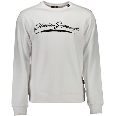 Plein Sport, Herren, Sportshirt, Bianco Cotton Mens Sweatshirt (XXL), Weiss, XXL Plein Sport, Herren, Sportshirt, Bianco Cotton Mens Sweatshirt (XXL), Weiss, XXL