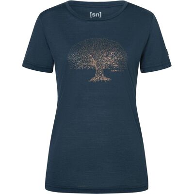 Super Natural, Damen, Sportshirt, W Tree Of Knowledge Tee (S), Blau, S Super Natural, Damen, Sportshirt, W Tree Of Knowledge Tee (S), Blau, S