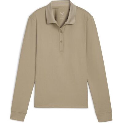 Puma Damen, Sportshirt, W Cloudspun Midwght LS Polo (XS), Beige, XS Puma Damen, Sportshirt, W Cloudspun Midwght LS Polo (XS), Beige, XS