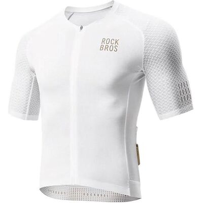 Rockbros, Herren, Velotrikot, Koszulka rowerowa YDDX011 Diamond z krótkim rękawem rozmiar M - biała (M), Weiss, M Rockbros, Herren, Velotrikot, Koszulka rowerowa YDDX011 Diamond z krótkim rękawem rozmiar M - biała (M), Weiss, M