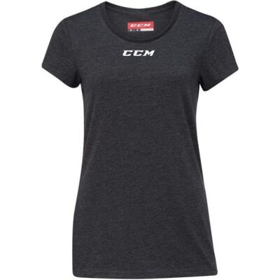 CCM, Damen, Sportshirt, Damen-T-Shirt mit Rundhalsausschnitt (Schwarz, S) (S), Schwarz, S CCM, Damen, Sportshirt, Damen-T-Shirt mit Rundhalsausschnitt (Schwarz, S) (S), Schwarz, S