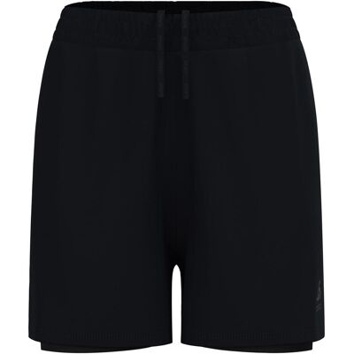 Odlo, Damen, Langlaufhose, Damen Essential 4 Inch 2-In-1 Shorts (XS), Schwarz Odlo, Damen, Langlaufhose, Damen Essential 4 Inch 2-In-1 Shorts (XS), Schwarz
