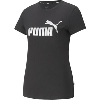 Puma Damen, Sportshirt, ESS+ Metallic Logo Tee (XS), Schwarz, XS Puma Damen, Sportshirt, ESS+ Metallic Logo Tee (XS), Schwarz, XS